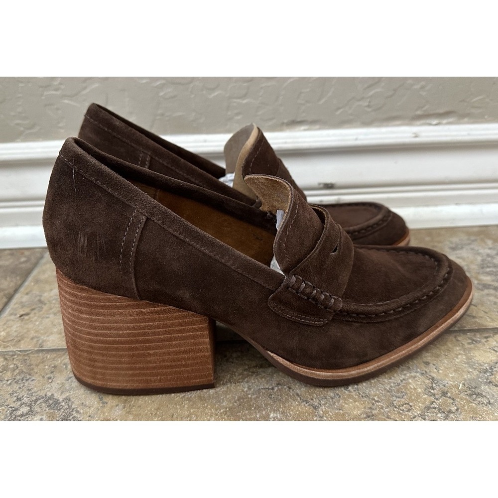 KorkEase Womens  Modeste  Dark Brown Heeled Penny Loafers Pumps Shoes Size 10M